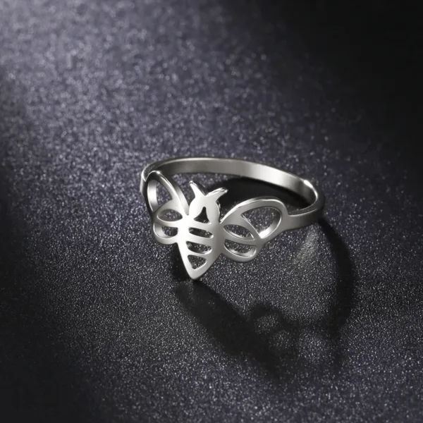 Cute Bee Stainless Steel Fashion Ring - Image 6