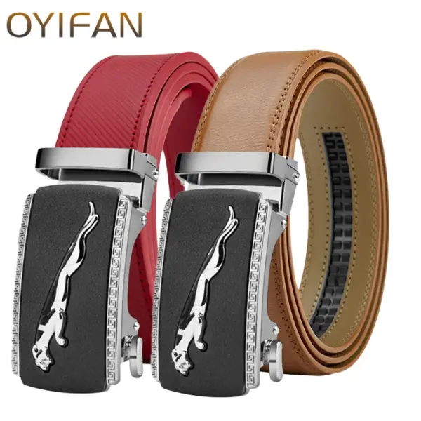 Men's Genuine Leather Belt Set of Two - Image 6