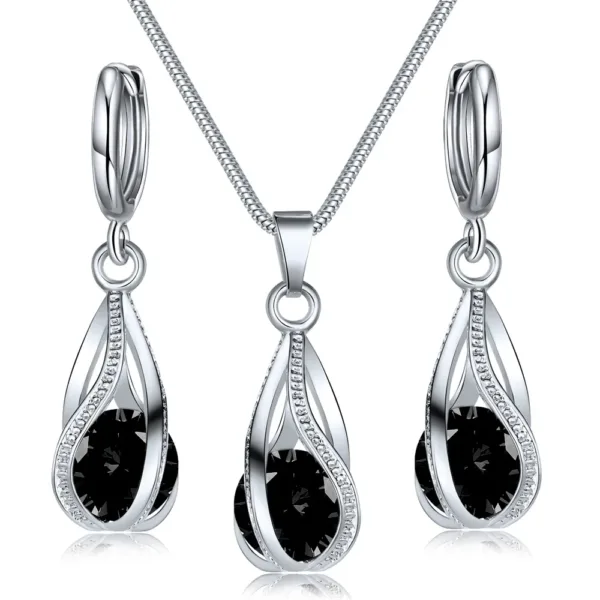 Elegant Silver Necklace and Earrings Set - Image 11