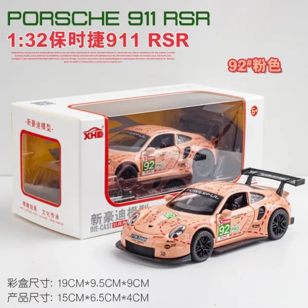 1:32 Diecast Porsche 911 GT3 RSR Model Car - Image 6