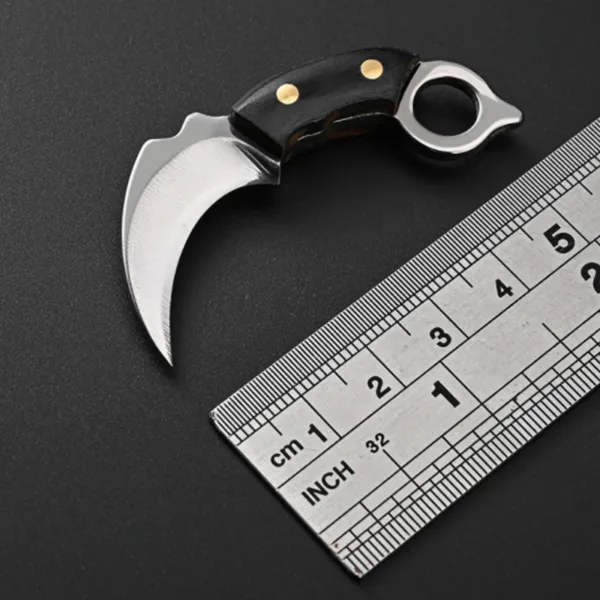 Mini Portable Fixed Blade Knife with Wood Handle - Image 6