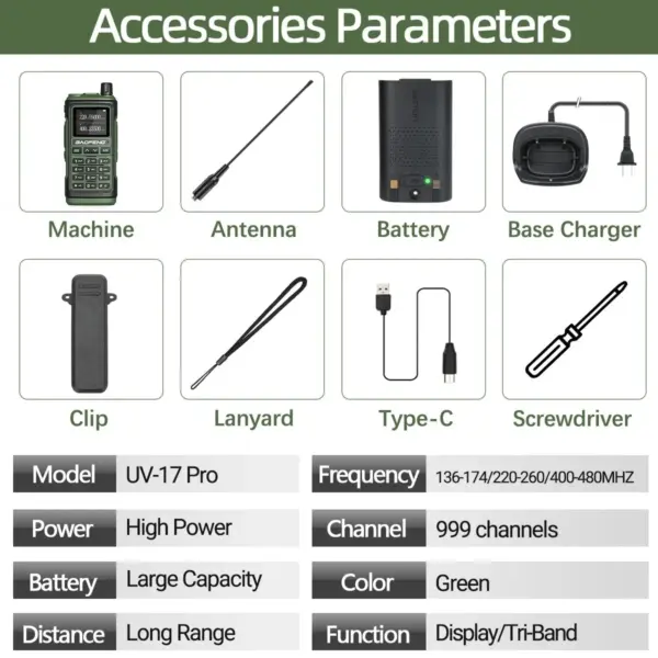 Baofeng UV-17 Pro Walkie Talkie 16KM Range - Image 6