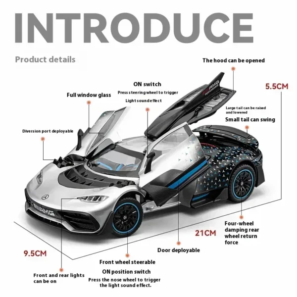 1:24 Mercedes-Benz AMG ONE Diecast Car Model - Image 2