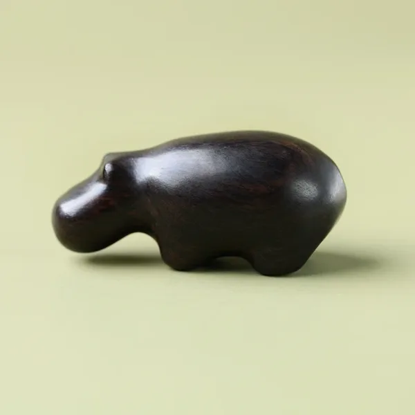 Wooden Mini Hippo Sculpture for Home Decor - Image 9