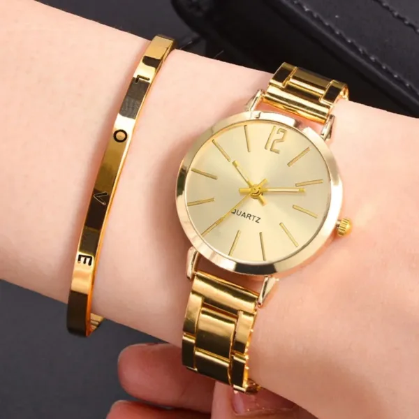 Women's Quartz Watch and Heart Bracelet Set - Image 9