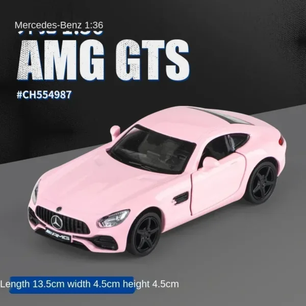 1:36 Pink Benz Diecast Alloy Model Car - Image 12