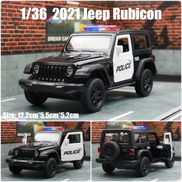 1/36 Jeep Wrangler Rubicon Diecast Model Car - Image 13