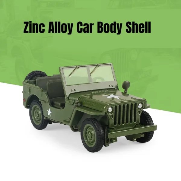 1/43 Scale Military Jeep Willys Diecast Model - Image 4