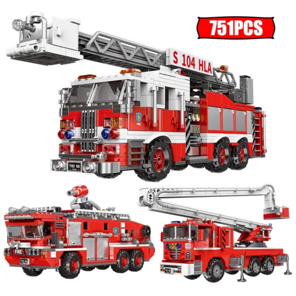 Fire Truck Building Blocks Set for Kids