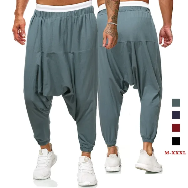 Men's Solid Harem Pants Casual Joggers