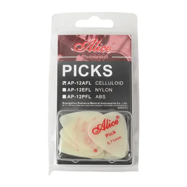 Alice 12-Piece Fluorescent Guitar Picks Set - Image 4