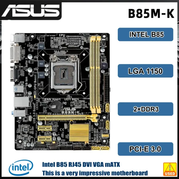 Asus B85M-K Micro ATX LGA 1150 Motherboard - Image 2