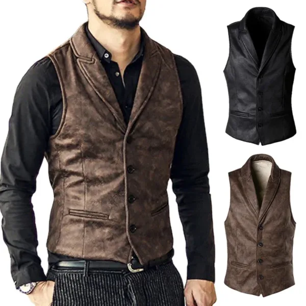 Men's Vintage Style Suede Vest for Fall