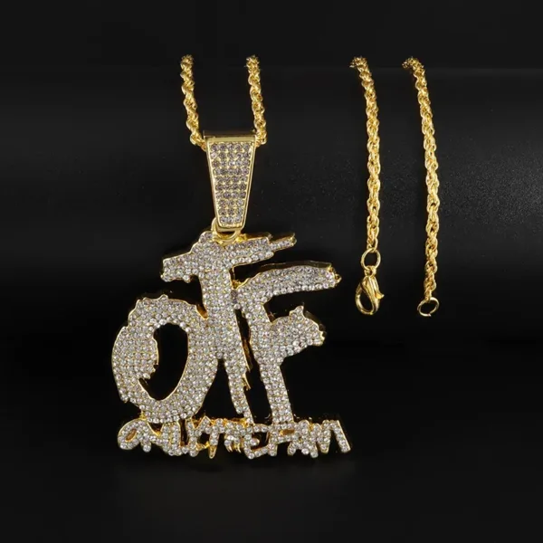 Iced Out Letter Pendant Necklace for Men - Image 31