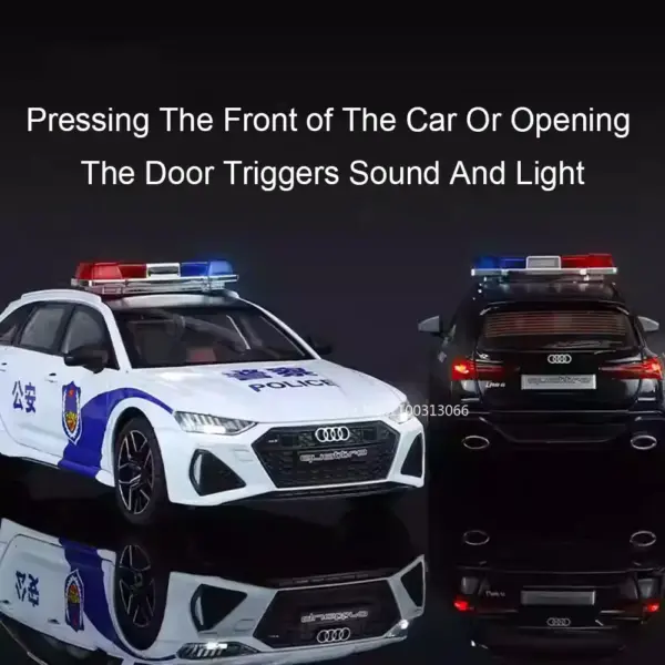 1:24 Police Car Model Toy with Light Sound - Image 5