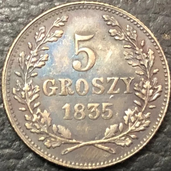 1835 Krakow 5 Groszy Antique Replica Coin - Image 3