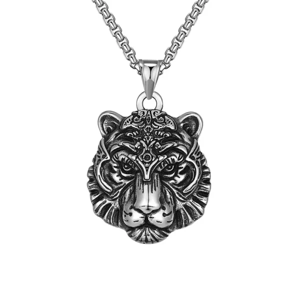 Lion Head Round Medal Pendant Necklace - Image 43