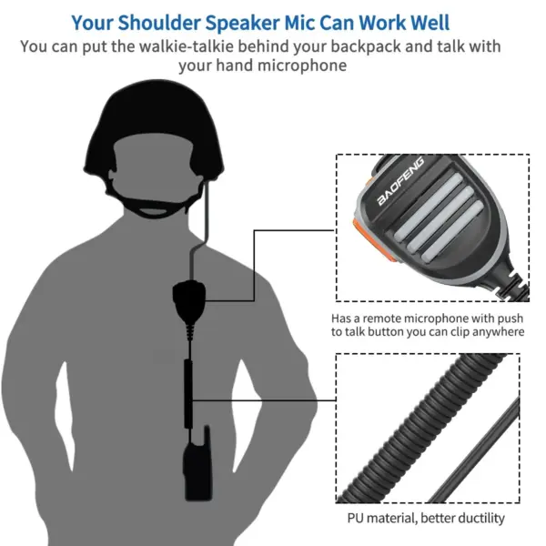 Baofeng K-780MIC Speaker Microphone for Walkie Talkies - Image 4