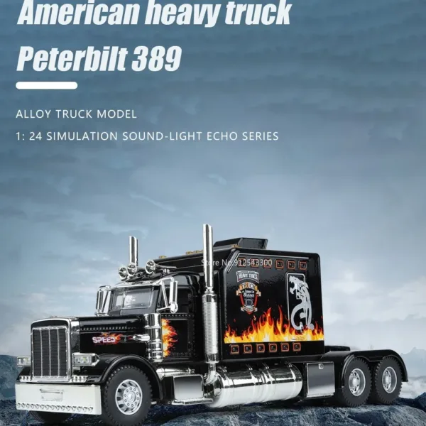 1/24 Scale Peterbilt 389 Diecast Truck Model