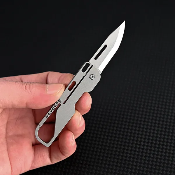 Titanium Alloy Folding Keychain Knife D2 Blade - Image 5