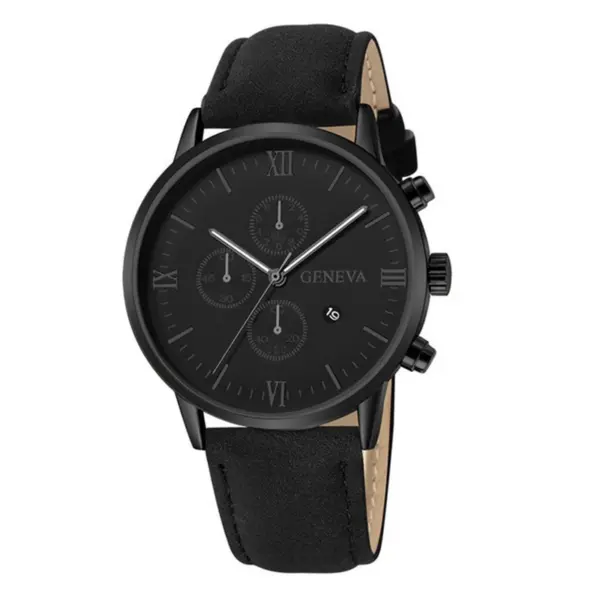 Men's Analog Quartz Watch with Leather Band - Image 6