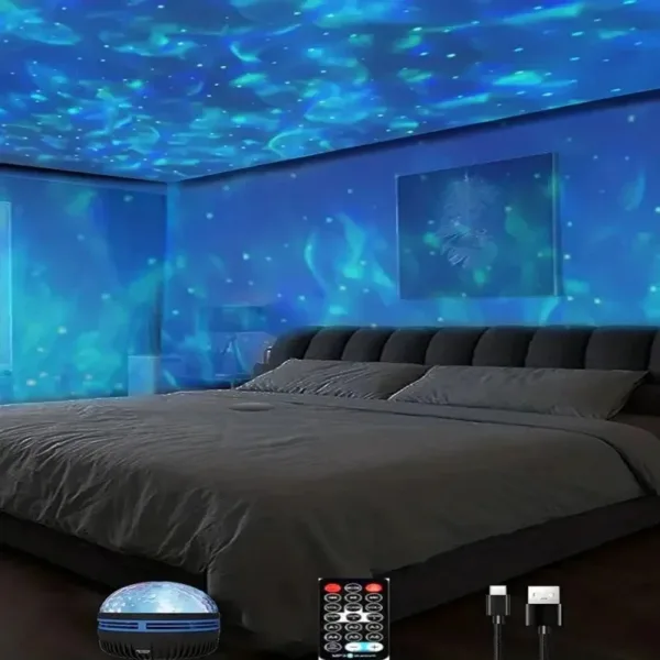 Rotating Ocean Wave LED Night Light Projector