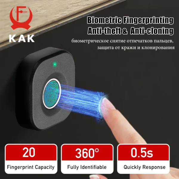 KAK Biometric Fingerprint Cabinet Lock - Image 2