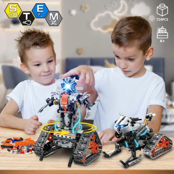 724pcs 4 in 1 RC Car Robot Building Kit - Image 6