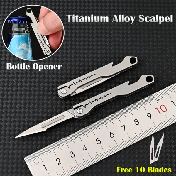 Titanium Alloy Folding Knife with 10 Blades - Image 6