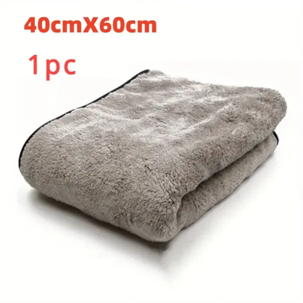 Premium Microfiber Car Cleaning Towel - Gray - Image 2