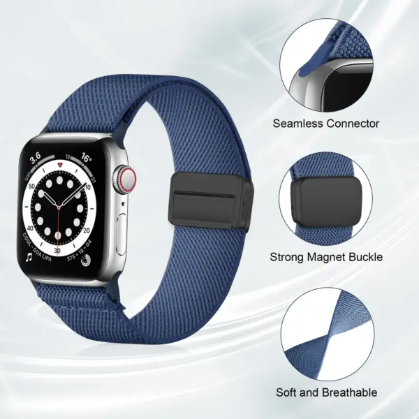 Nylon Magnetic Strap for Apple Watch Bands - Image 2