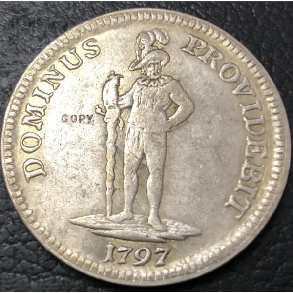 1797 Swiss Thaler Silver Plated Replica Coin - Image 3