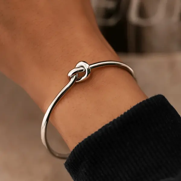 Gold Stainless Steel Vintage Cuff Bracelet - Image 7