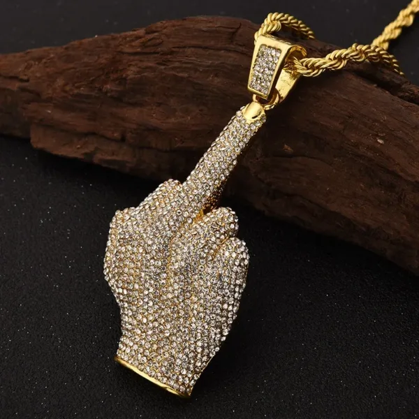 Hip-Hop Iced Out Spades Card Pendant Necklace - Image 38