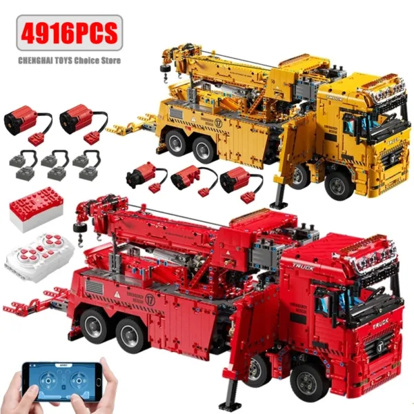 Electric Remote Control Crane Truck Building Set