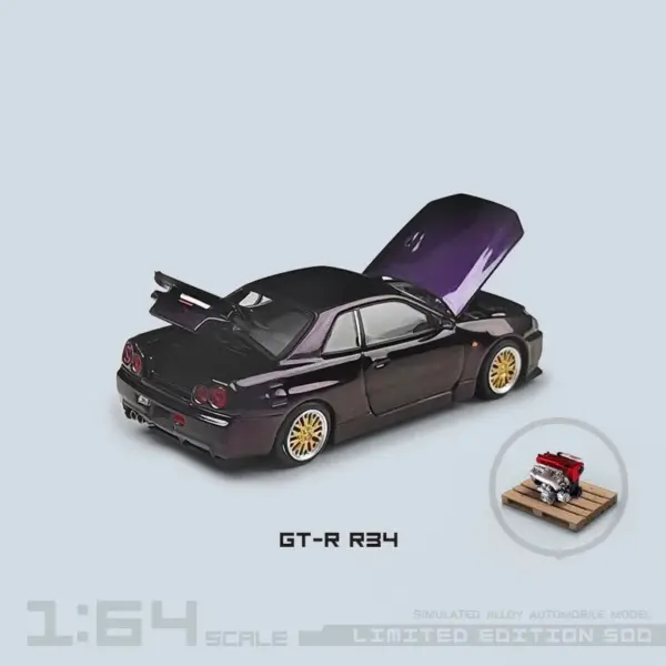 1/64 GTR34 Diecast Alloy Model Car - Image 4