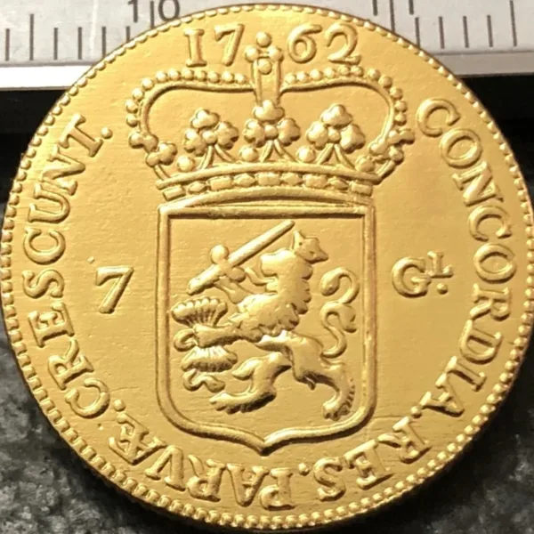 1762 Gelderland 7 Gulden Gold Replica Coin - Image 3