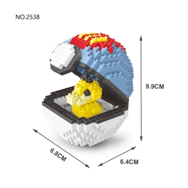 Micro Building Blocks Pikachu Pokeball Set - Image 11