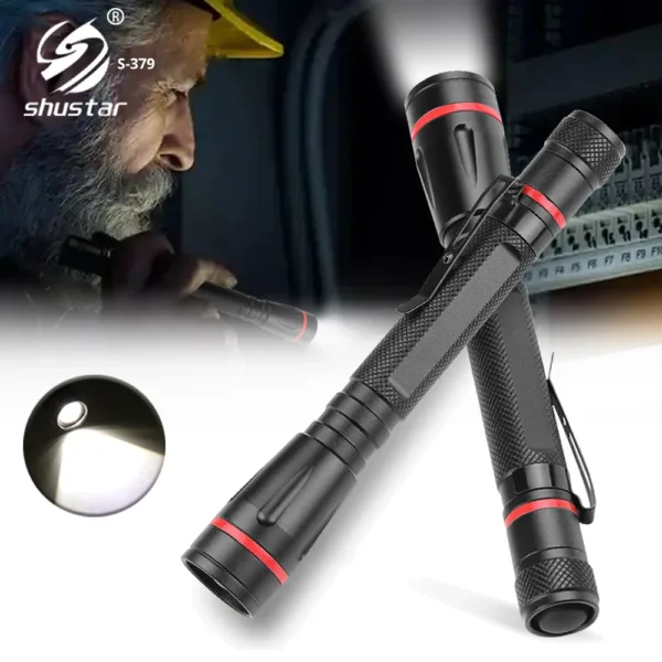 Portable Waterproof LED Flashlight with Clip