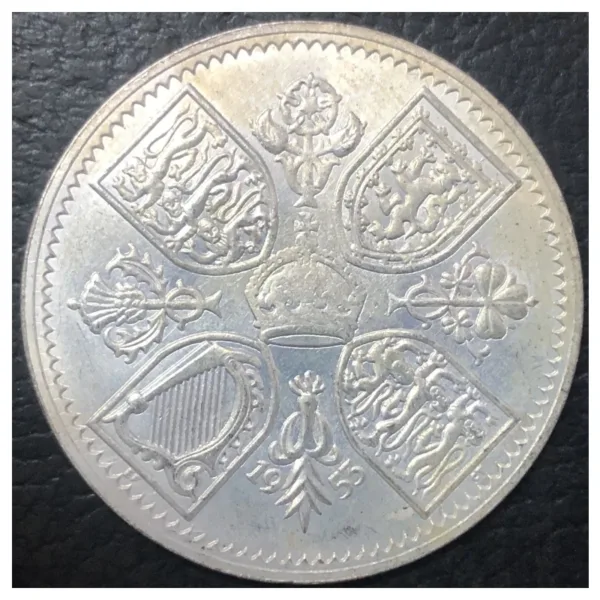 1953 Elizabeth II 5 Shillings Silver Coin - Image 2