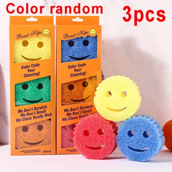 3-Pack Colorful Scratch-Free Cleaning Sponges