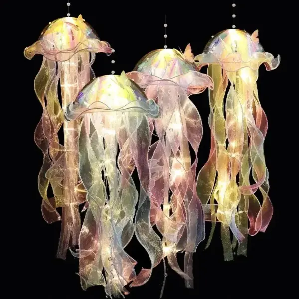 Gradient Jellyfish LED Night Light Decoration - Image 3