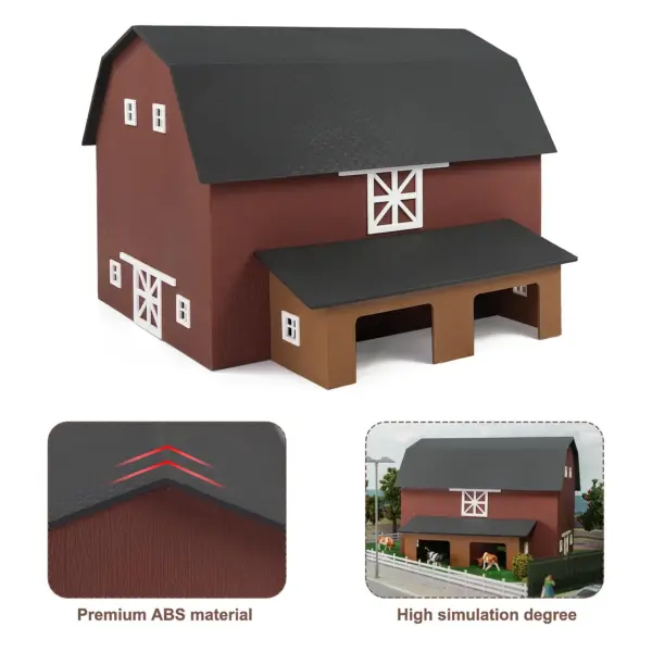 HO Scale Model Barn with Cows - Painted JZ8708 - Image 2