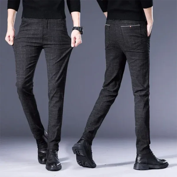 Men's Slim Fit Plaid Dress Pants - Image 6