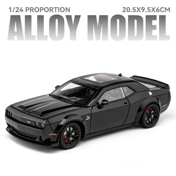 1:24 Dodge Challenger Hellcat Alloy Model Car - Image 6