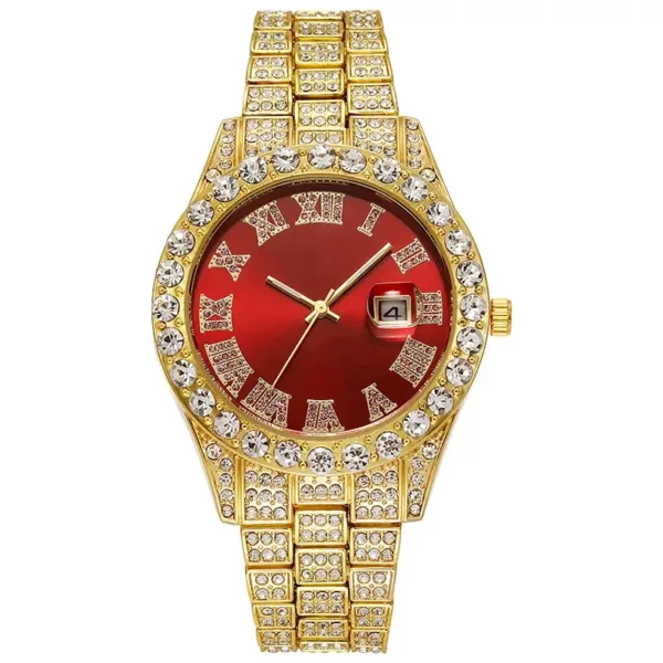 Luxury Hip Hop Quartz Watch with Rhinestones - Image 10