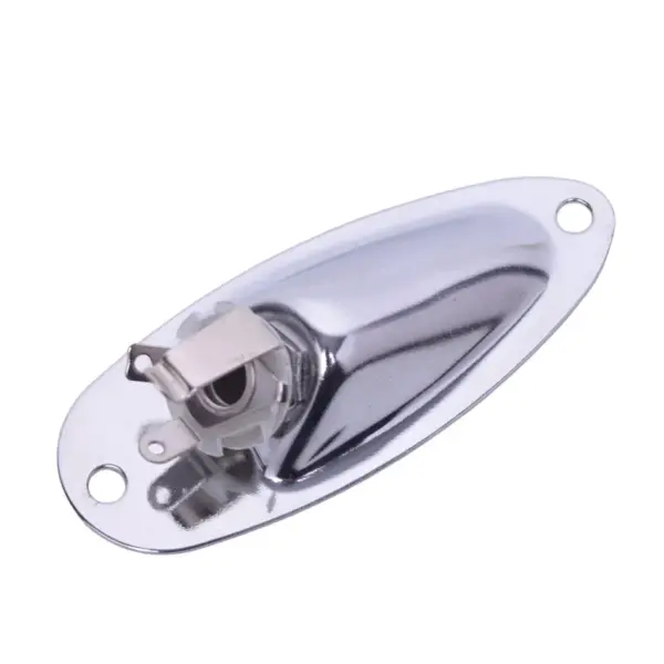 Strat Electric Guitar Chrome Output Jack Socket - Image 3