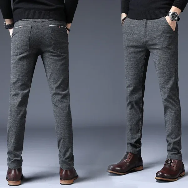 Men's Slim Fit Plaid Dress Pants - Image 3