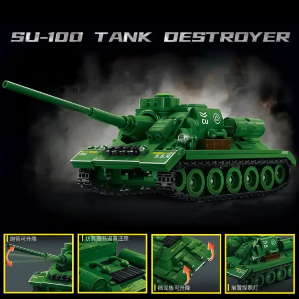 Soviet SU-100 Tank Destroyer Building Blocks - Image 3