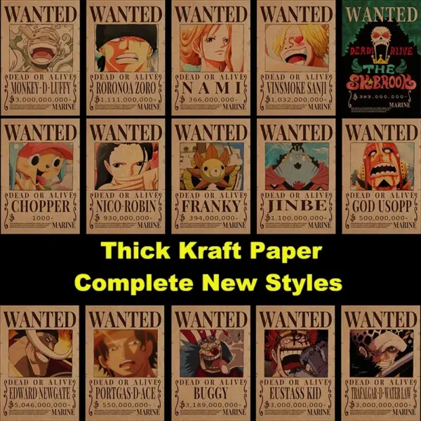 One Piece Wanted Bounty Thick Paper Poster